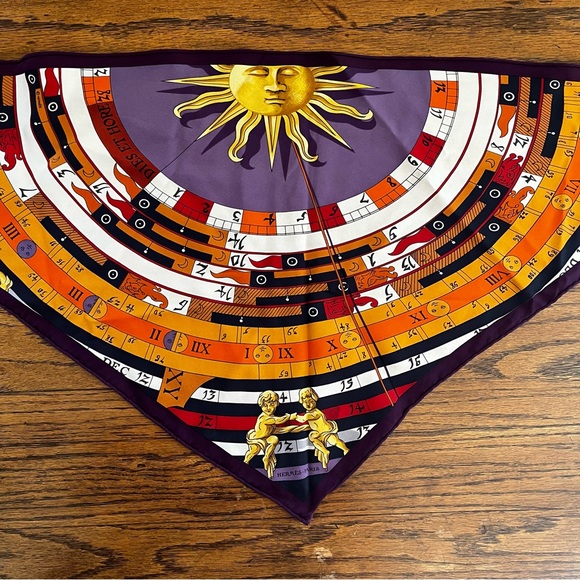 Hermès-Paris Astrologie - Dies Et Hore Celestial Zodiac Silk Twill Bandana Scarf - Picture 4 of 10